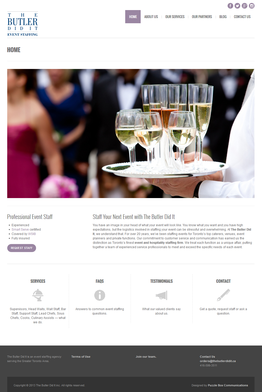 The Butler Did It, Web Design by www.puzzleboxcommunications.com