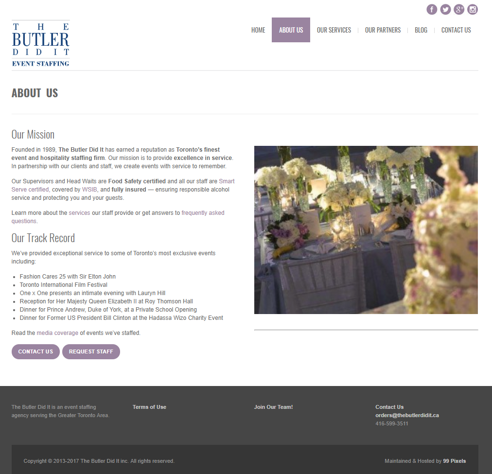 thebutlerdidit.ca, wordpress web design and development, copyrwriting